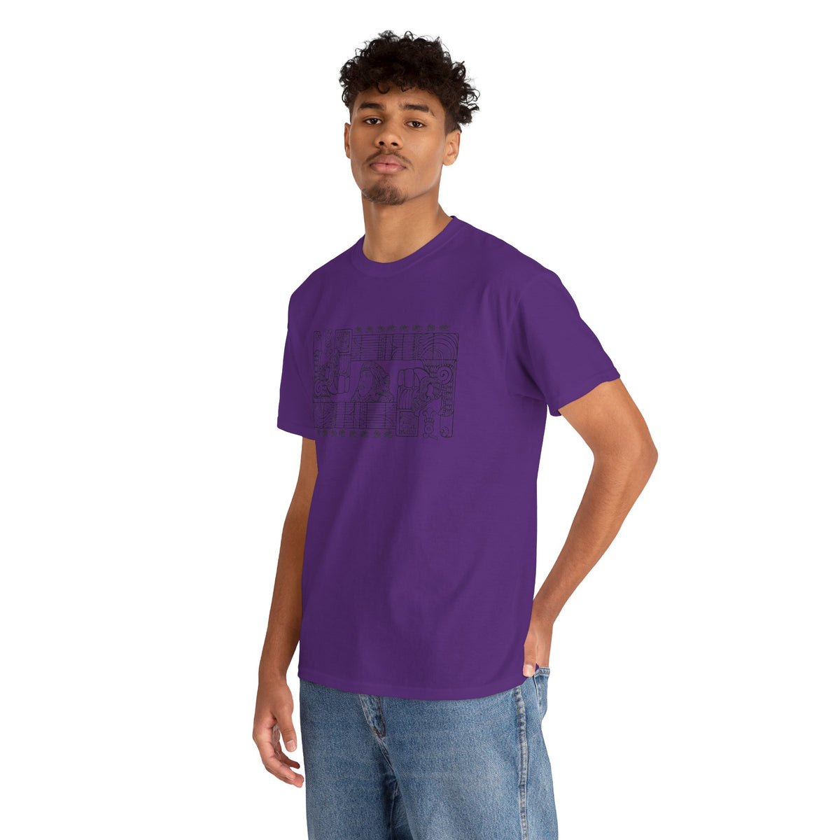 Aztec Wall (Black) – Original Hand-Drawn Aztec Wear T-Shirt
