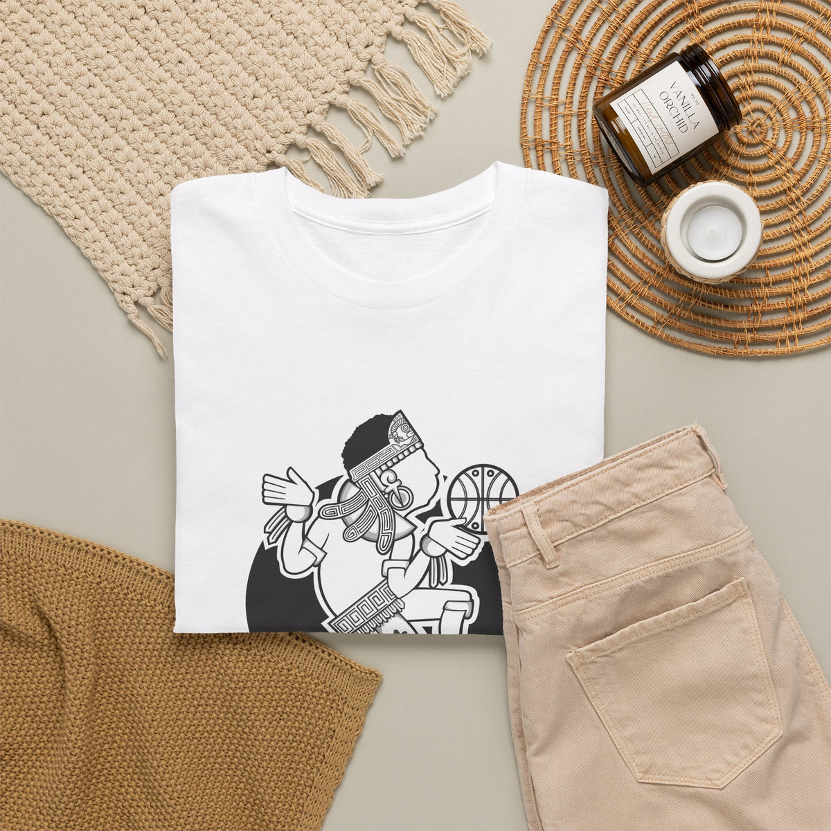 Aztec Hooper (Black & White) – Original Aztec Wear Basketball T-Shirt