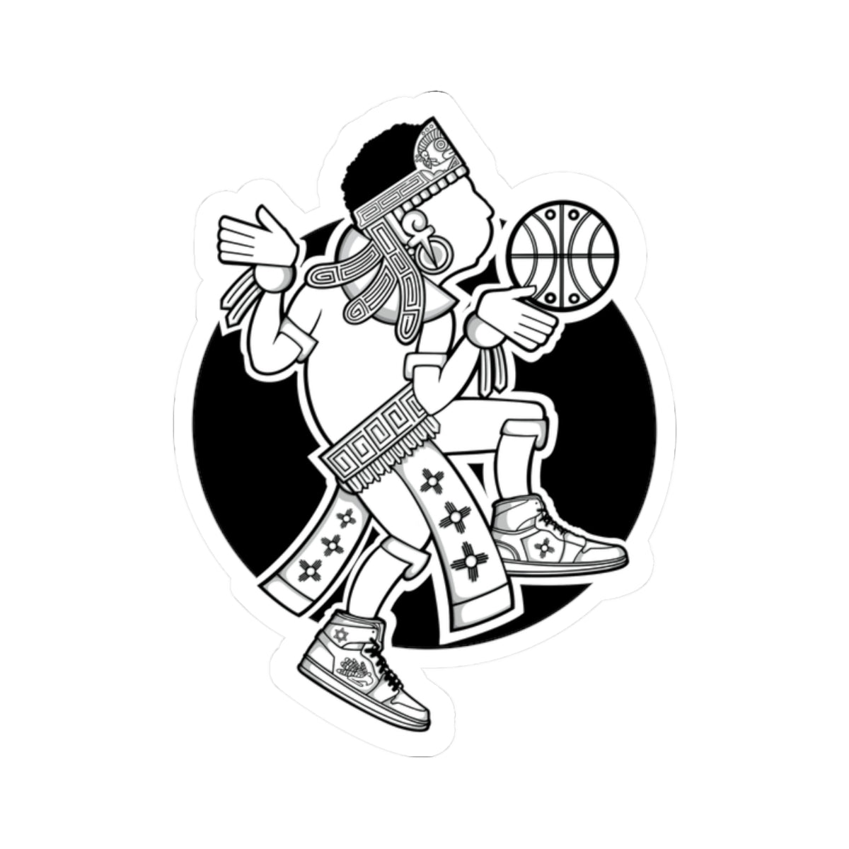 Aztec Hooper (Black & White) – Original Aztec Wear Vinyl Kiss-Cut Sticker