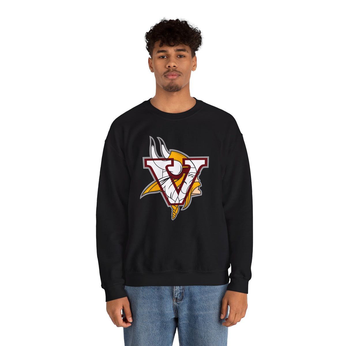 Valley Vikings Classic Logo Spirit Fleece Crewneck Sweatshirt