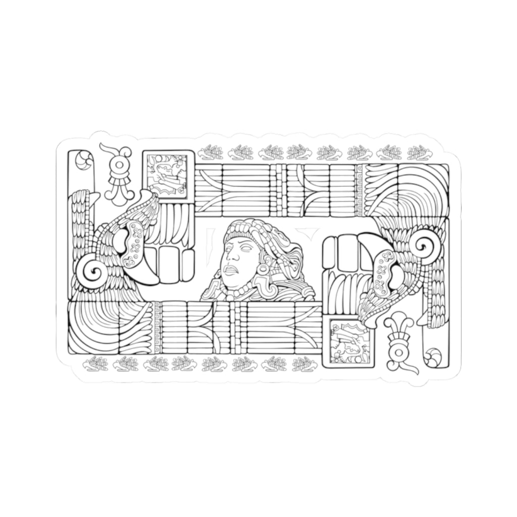 Aztec Wall (Black) – Original Hand-Drawn Aztec Wear Vinyl Kiss-Cut Sticker