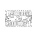 Aztec Wall (Black) – Original Hand-Drawn Aztec Wear Vinyl Kiss-Cut Sticker