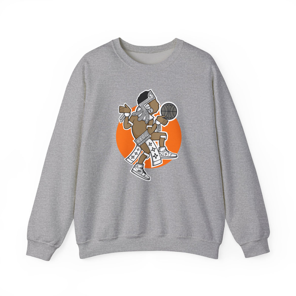 Aztec Hooper (Orange) – Original Aztec Wear Basketball Fleece Crewneck Sweatshirt