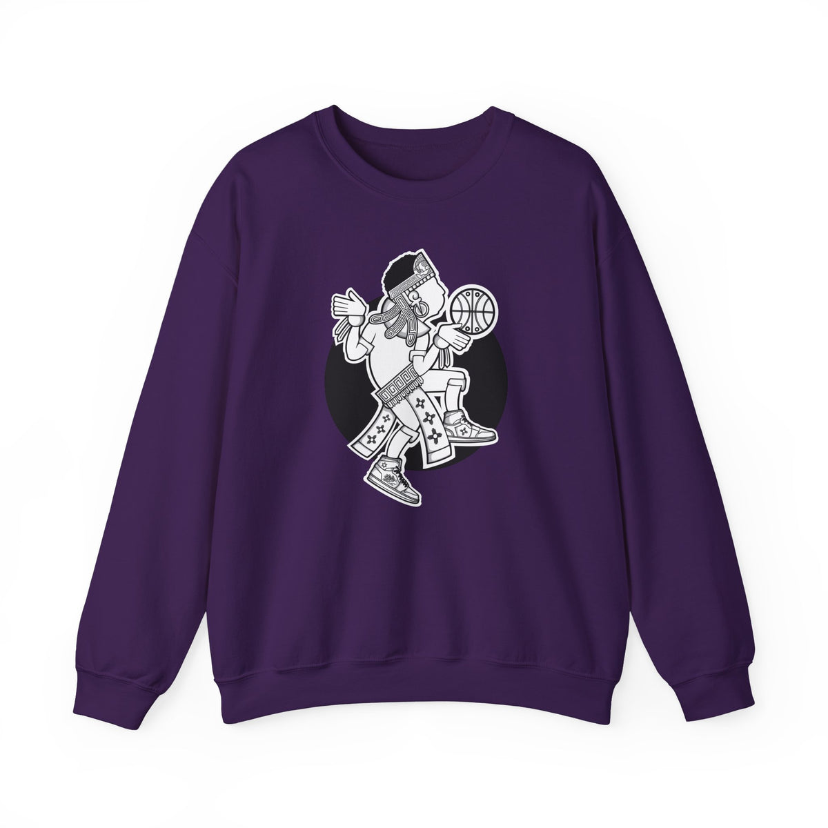 Aztec Hooper (Black & White) – Original Aztec Wear Basketball Fleece Crewneck Sweatshirt