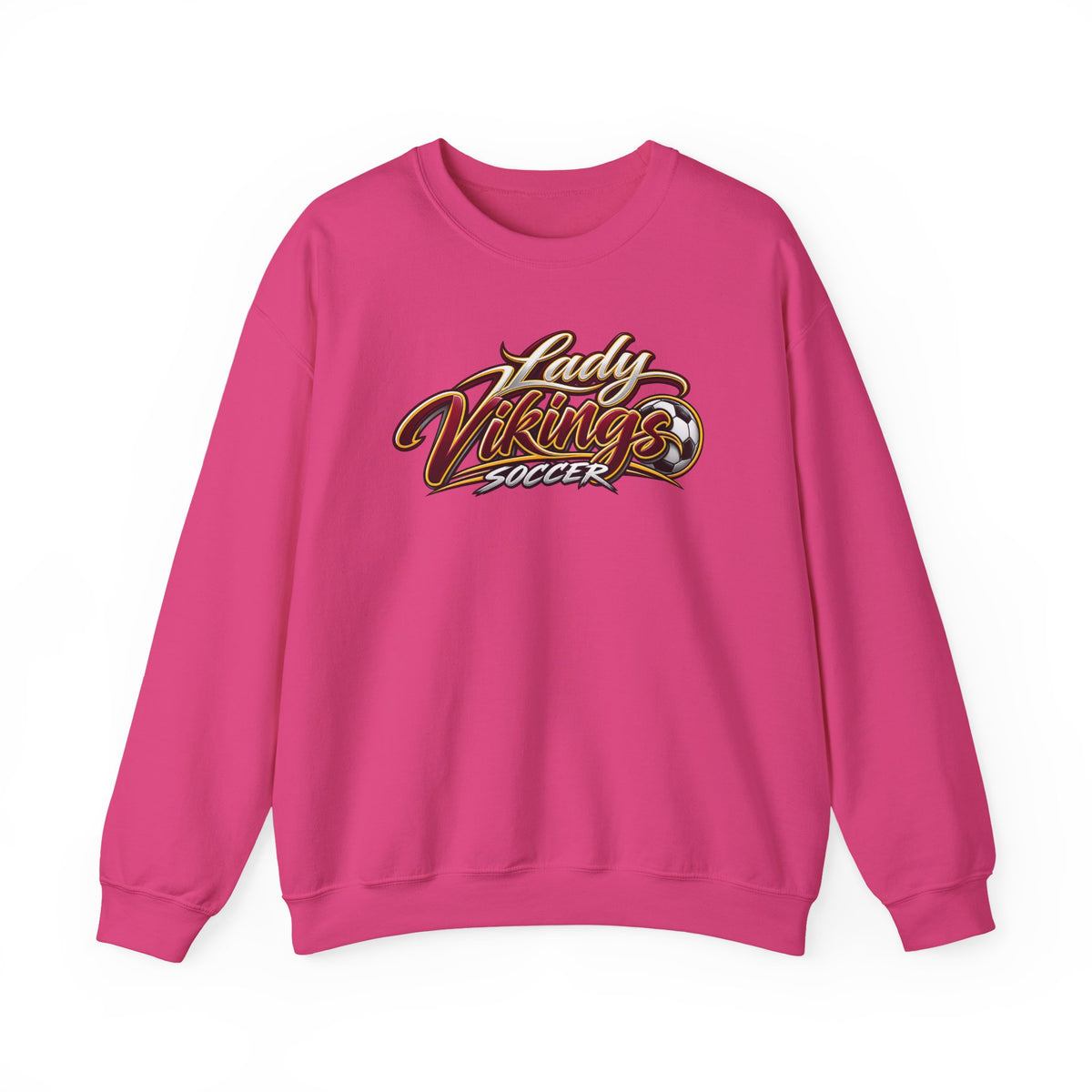 Valley Lady Vikings Soccer Script Spirit Fleece Crewneck Sweatshirt