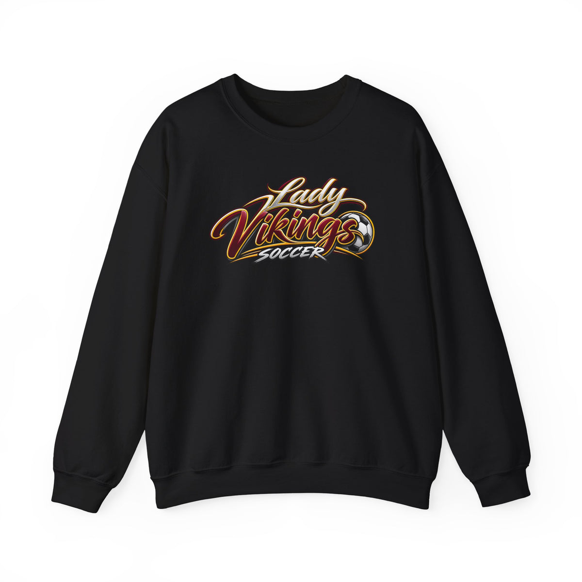 Valley Lady Vikings Soccer Script Spirit Fleece Crewneck Sweatshirt