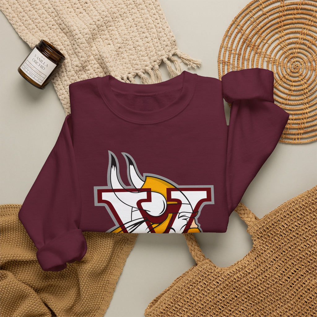 Valley Vikings Classic Logo Spirit Fleece Crewneck Sweatshirt