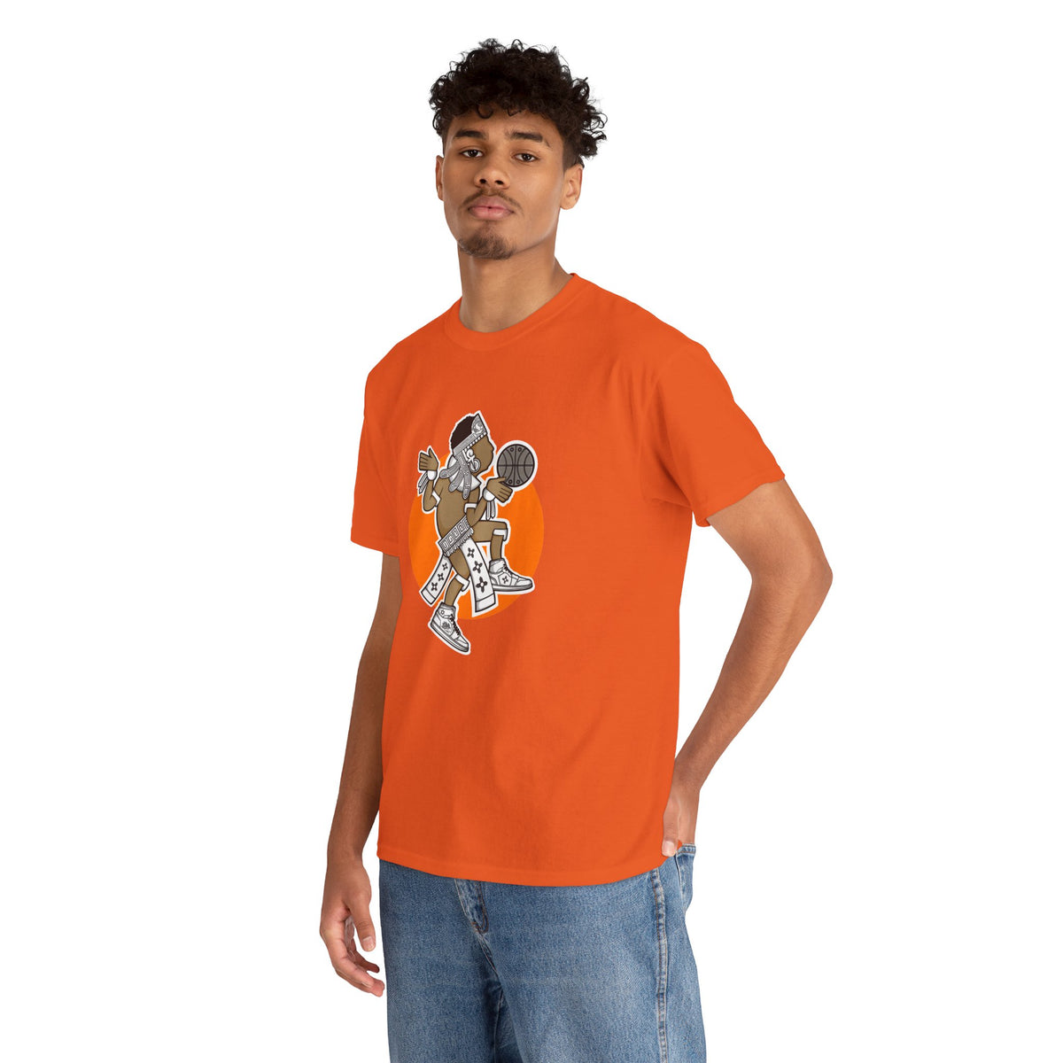 Aztec Hooper (Orange) – Original Aztec Wear Basketball T-Shirt