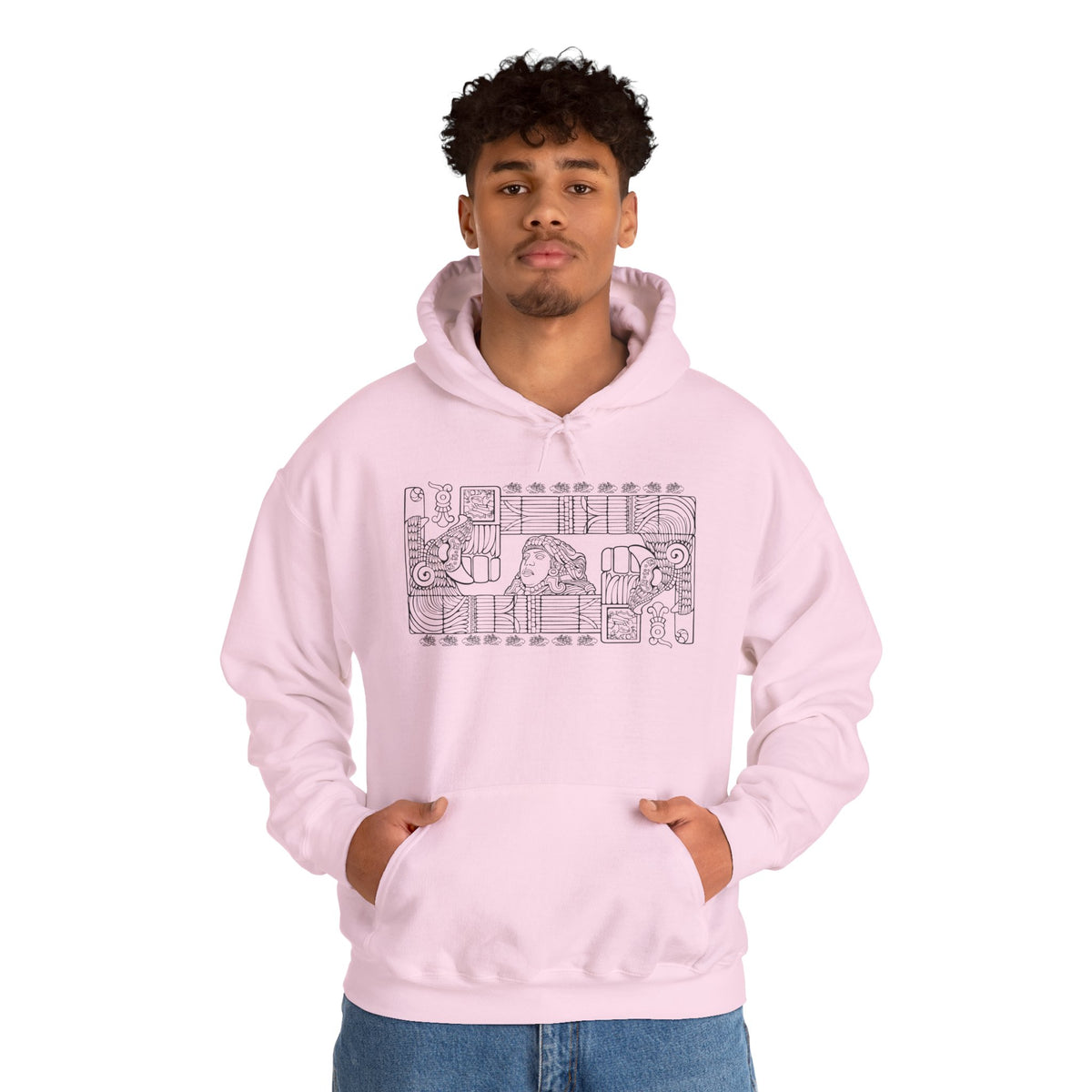 Aztec Wall (Black) – Original Hand-Drawn Aztec Wear Hoodie