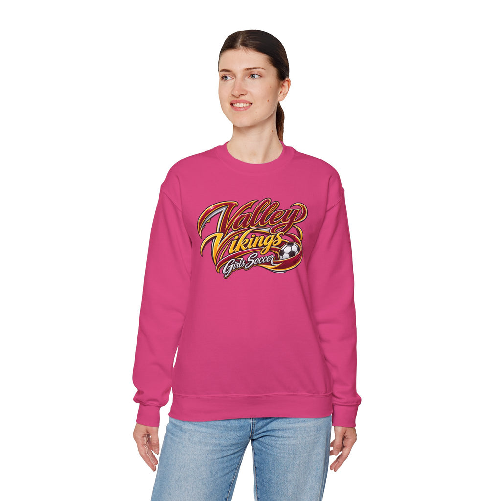 Valley Vikings Girls Soccer Spirit Fleece Crewneck Sweatshirt
