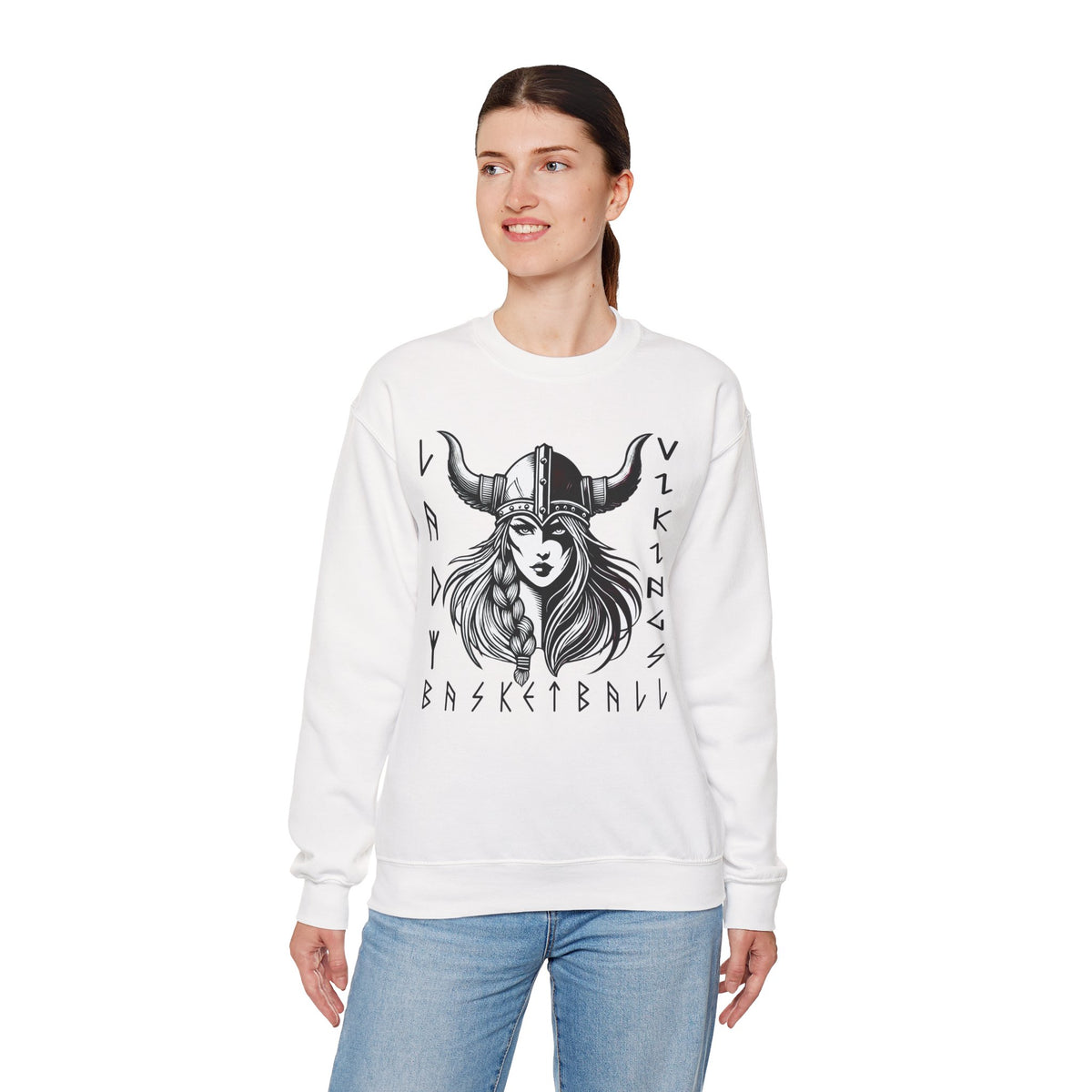 Valley Lady Vikings Basketball Norse Warrior Spirit Fleece Crewneck Sweatshirt