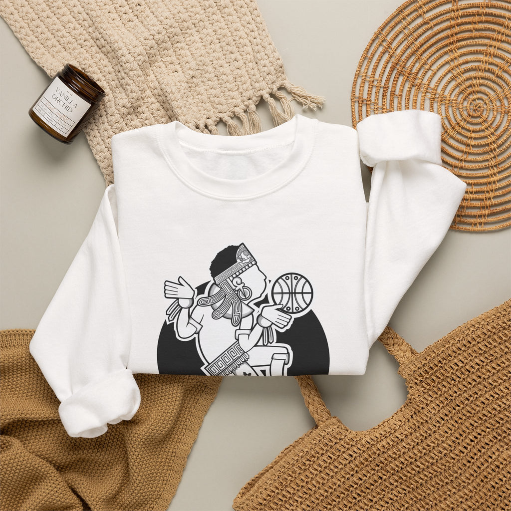 Aztec Hooper (Black & White) – Original Aztec Wear Basketball Fleece Crewneck Sweatshirt
