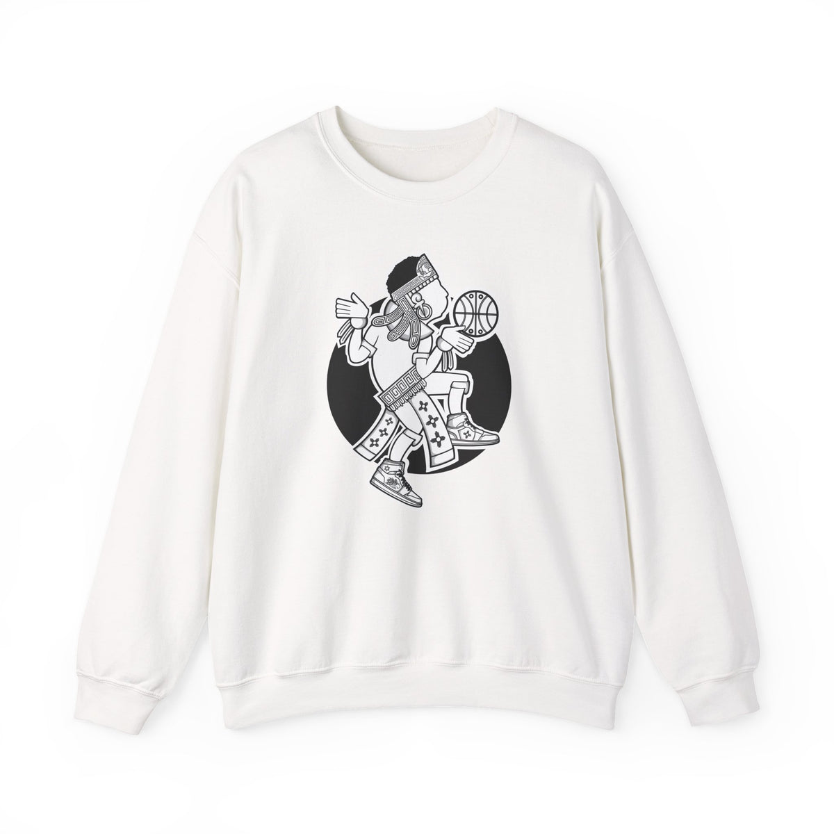 Aztec Hooper (Black & White) – Original Aztec Wear Basketball Fleece Crewneck Sweatshirt