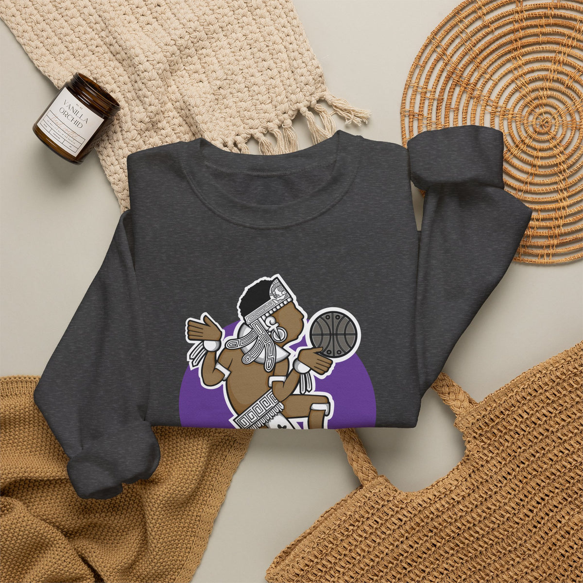 Aztec Hooper (Purple) – Original Aztec Wear Basketball Fleece Crewneck Sweatshirt