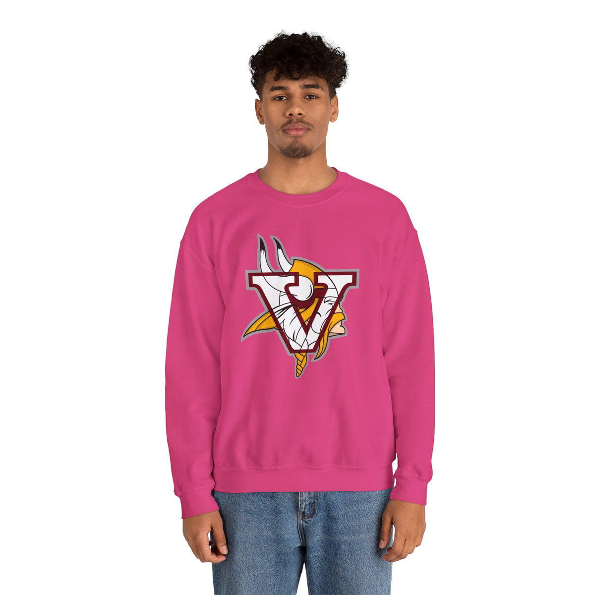 Valley Vikings Classic Logo Spirit Fleece Crewneck Sweatshirt