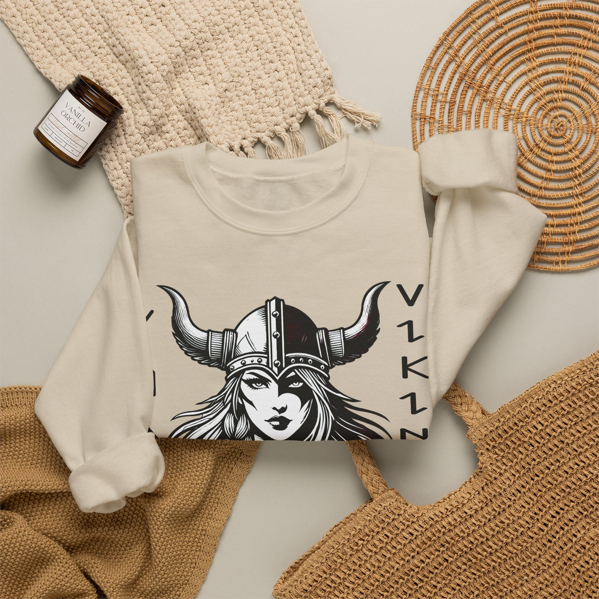 Valley Lady Vikings Basketball Norse Warrior Spirit Fleece Crewneck Sweatshirt