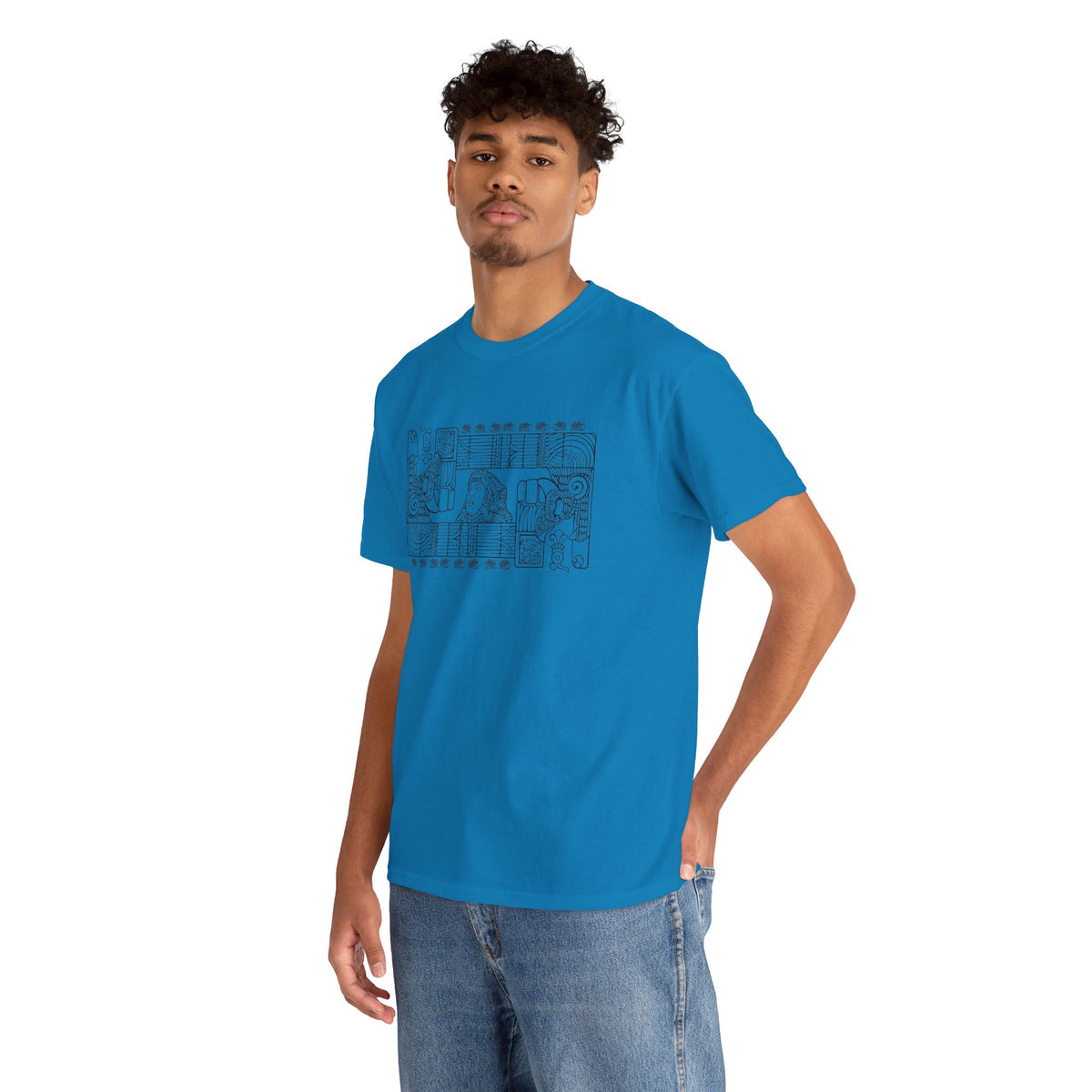 Aztec Wall (Black) – Original Hand-Drawn Aztec Wear T-Shirt