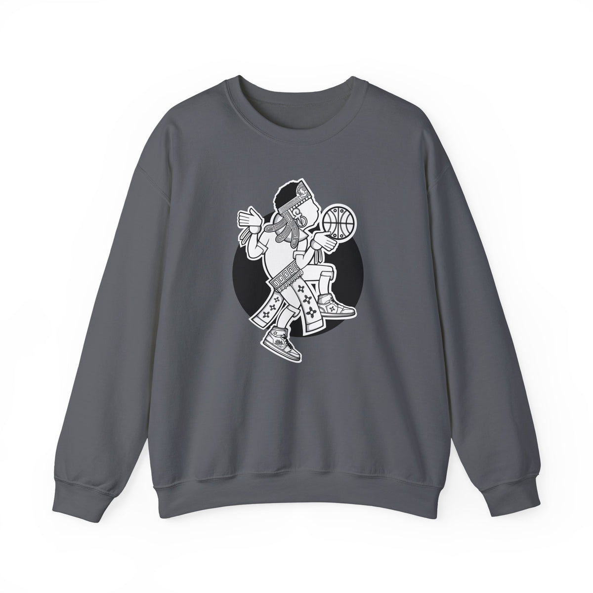 Aztec Hooper (Black & White) – Original Aztec Wear Basketball Fleece Crewneck Sweatshirt