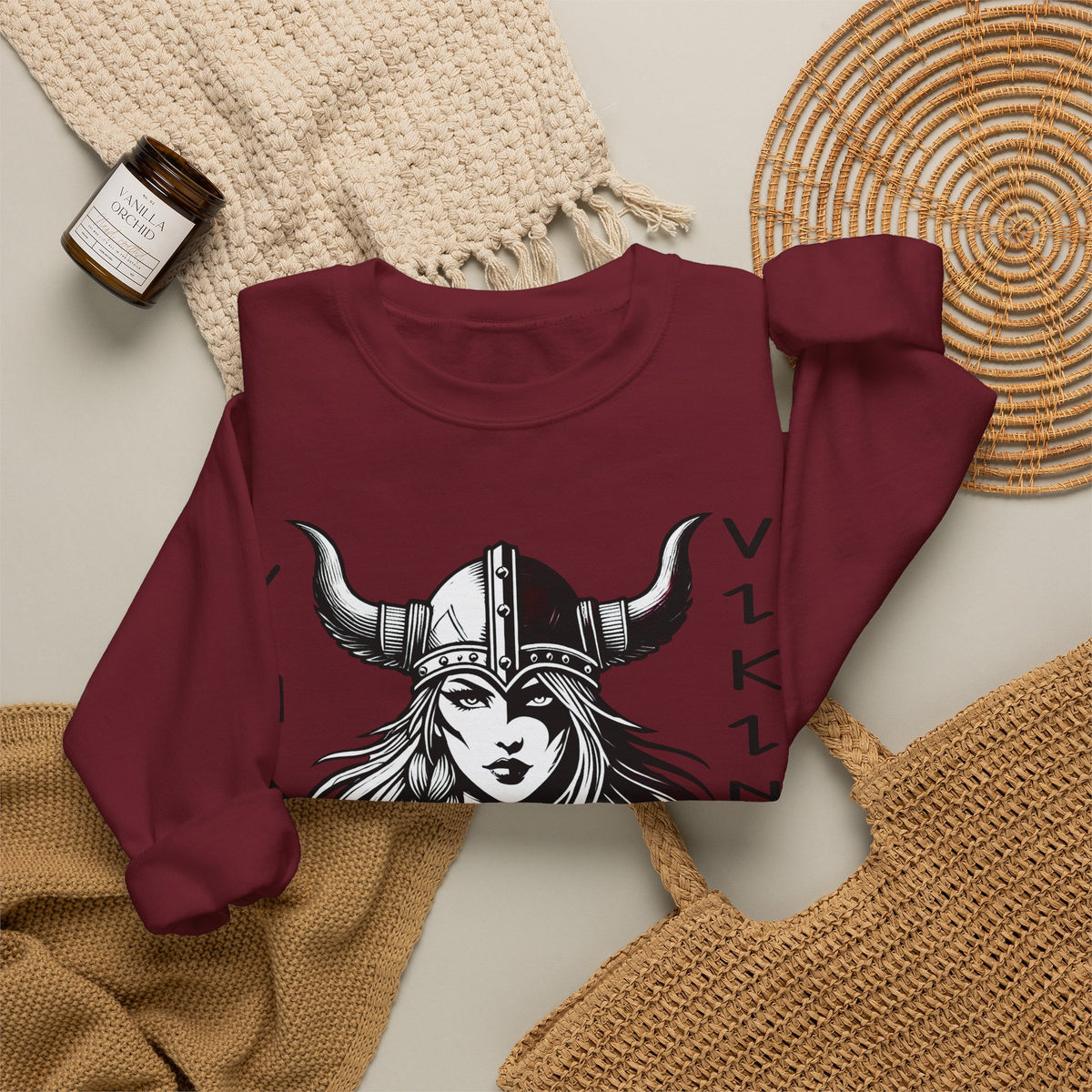 Valley Lady Vikings Basketball Norse Warrior Spirit Fleece Crewneck Sweatshirt