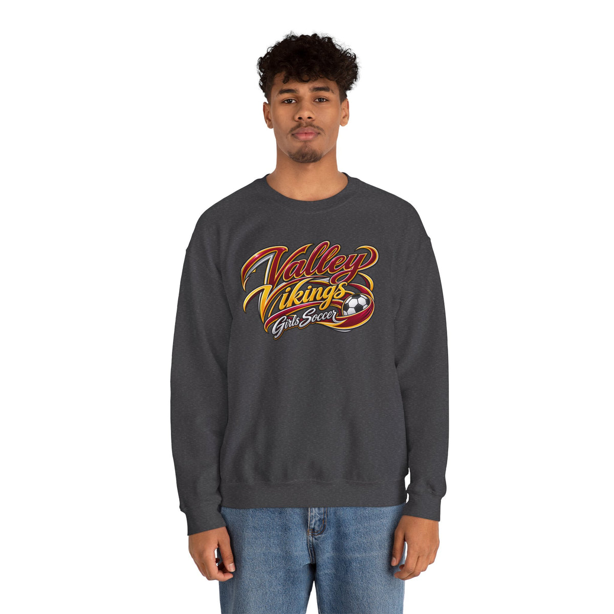 Valley Vikings Girls Soccer Spirit Fleece Crewneck Sweatshirt
