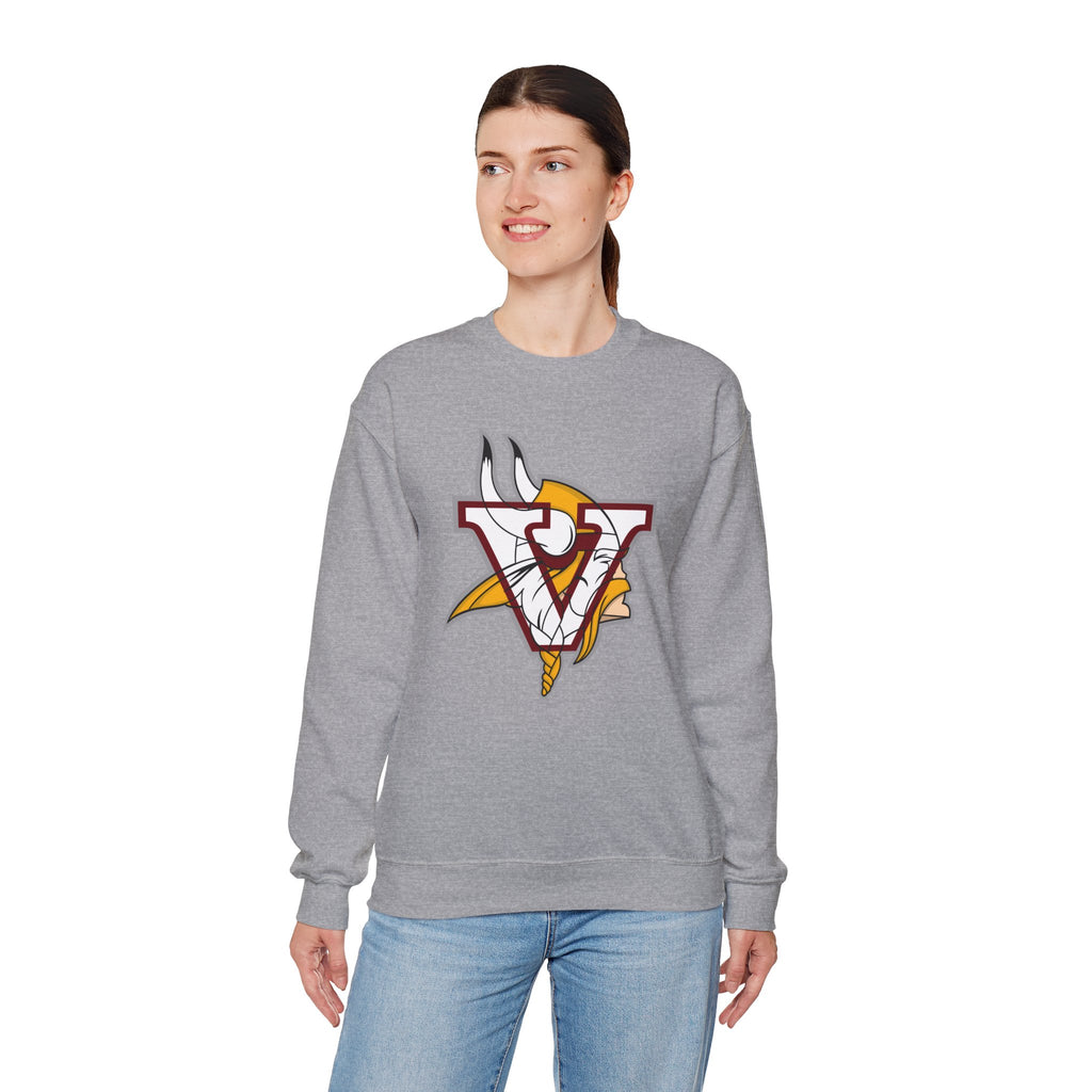 Valley Vikings Classic Logo Spirit Fleece Crewneck Sweatshirt