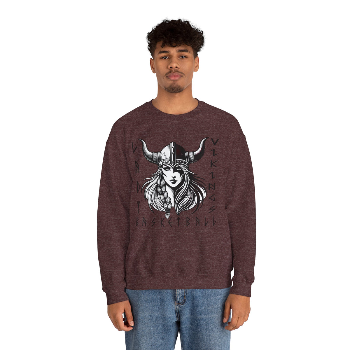 Valley Lady Vikings Basketball Norse Warrior Spirit Fleece Crewneck Sweatshirt