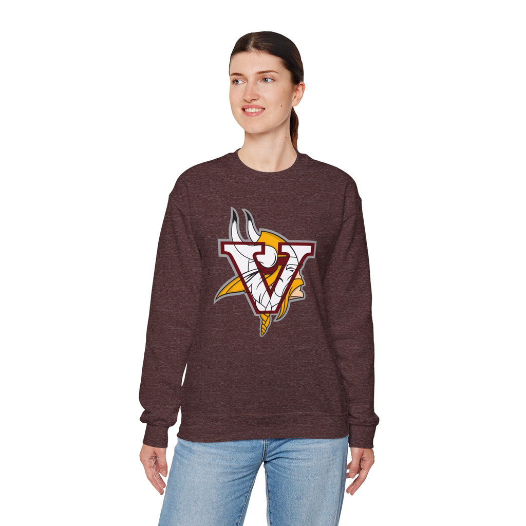 Valley Vikings Classic Logo Spirit Fleece Crewneck Sweatshirt