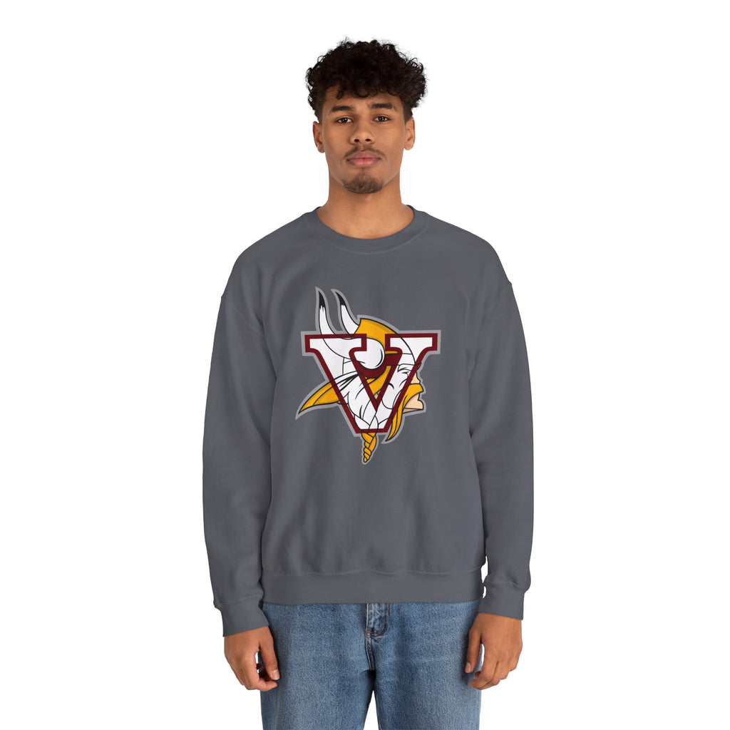 Valley Vikings Classic Logo Spirit Fleece Crewneck Sweatshirt