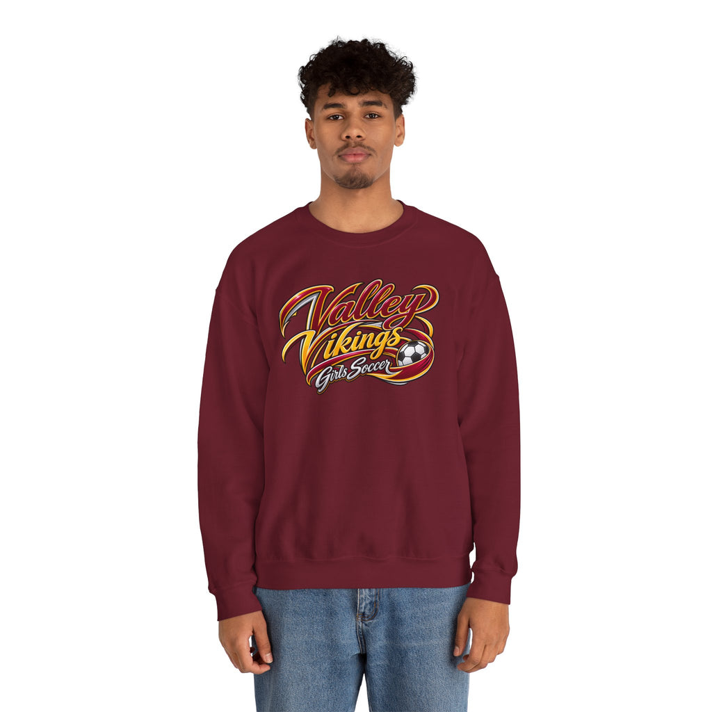Valley Vikings Girls Soccer Spirit Fleece Crewneck Sweatshirt