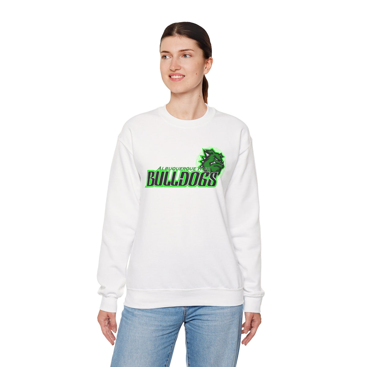 Albuquerque Bulldogs Athletic Mascot Spirit Fleece Crewneck Sweatshirt