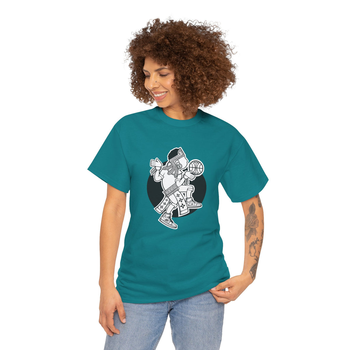 Aztec Hooper (Black & White) – Original Aztec Wear Basketball T-Shirt