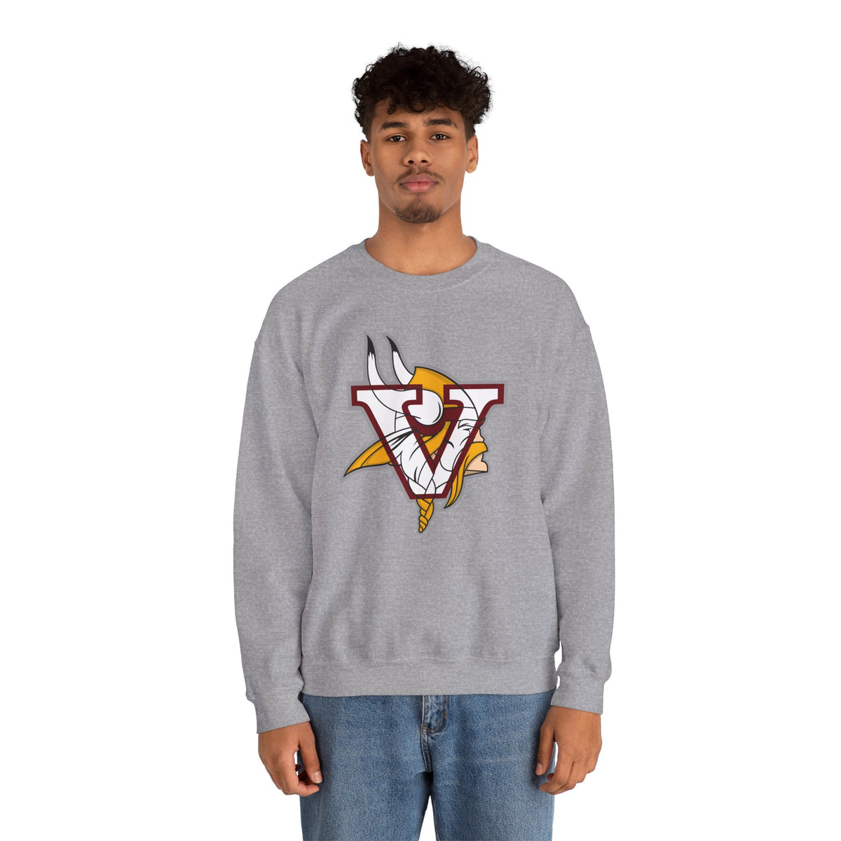 Valley Vikings Classic Logo Spirit Fleece Crewneck Sweatshirt