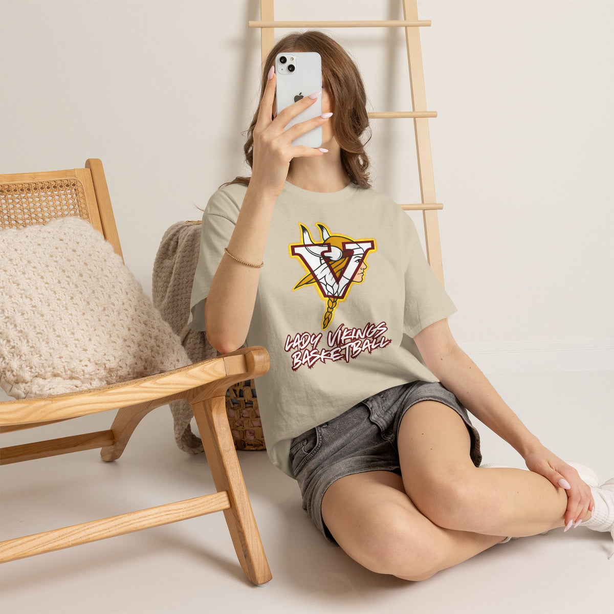 Valley Lady Vikings Basketball Classic Logo Spirit T-Shirt