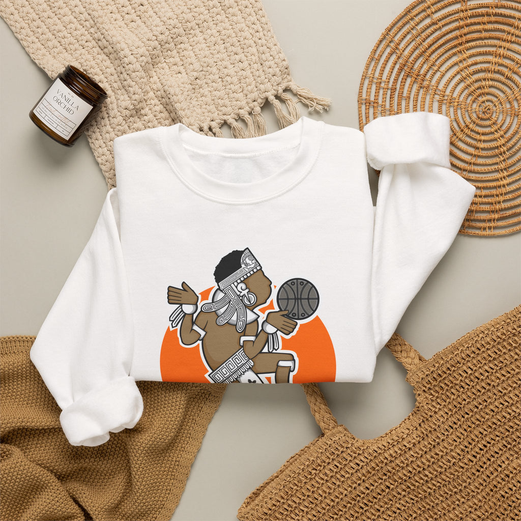 Aztec Hooper (Orange) – Original Aztec Wear Basketball Fleece Crewneck Sweatshirt