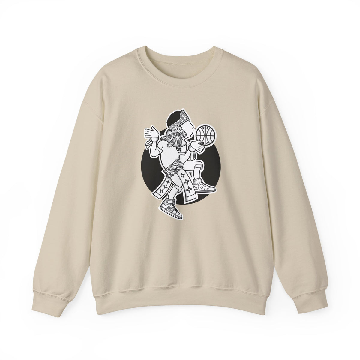 Aztec Hooper (Black & White) – Original Aztec Wear Basketball Fleece Crewneck Sweatshirt