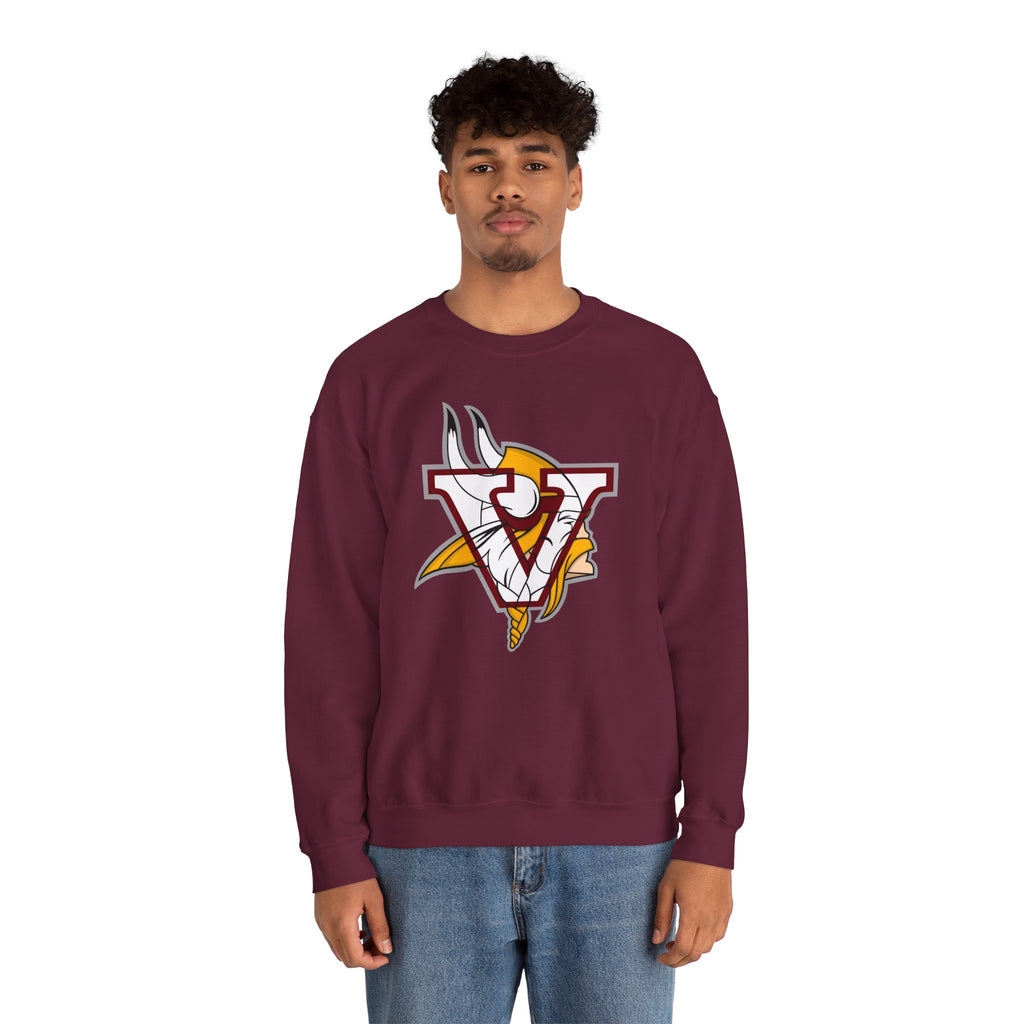 Valley Vikings Classic Logo Spirit Fleece Crewneck Sweatshirt
