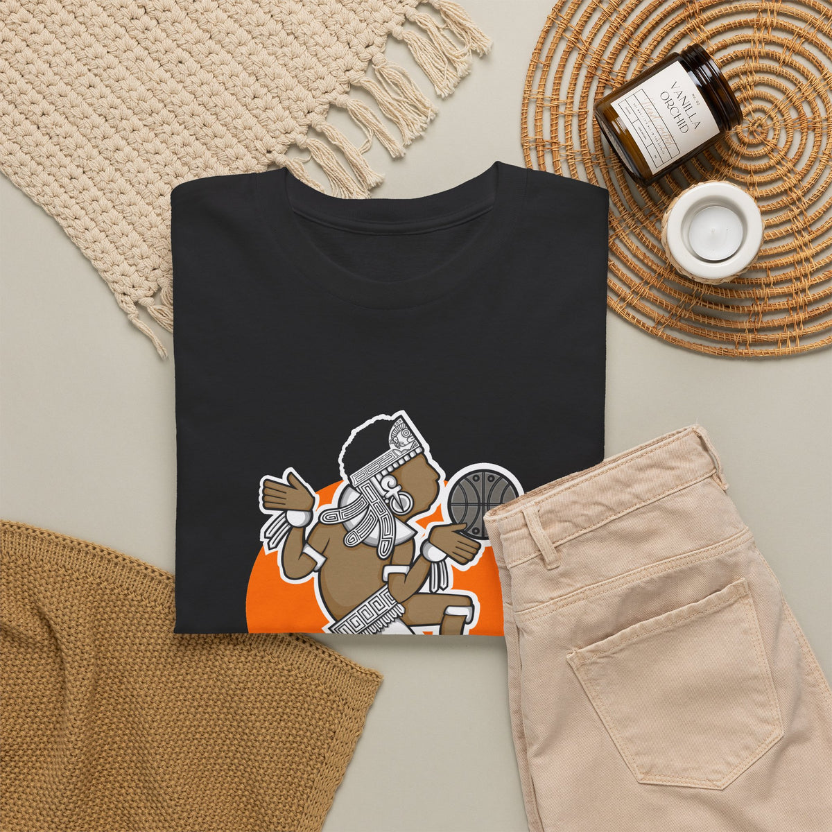 Aztec Hooper (Orange) – Original Aztec Wear Basketball T-Shirt