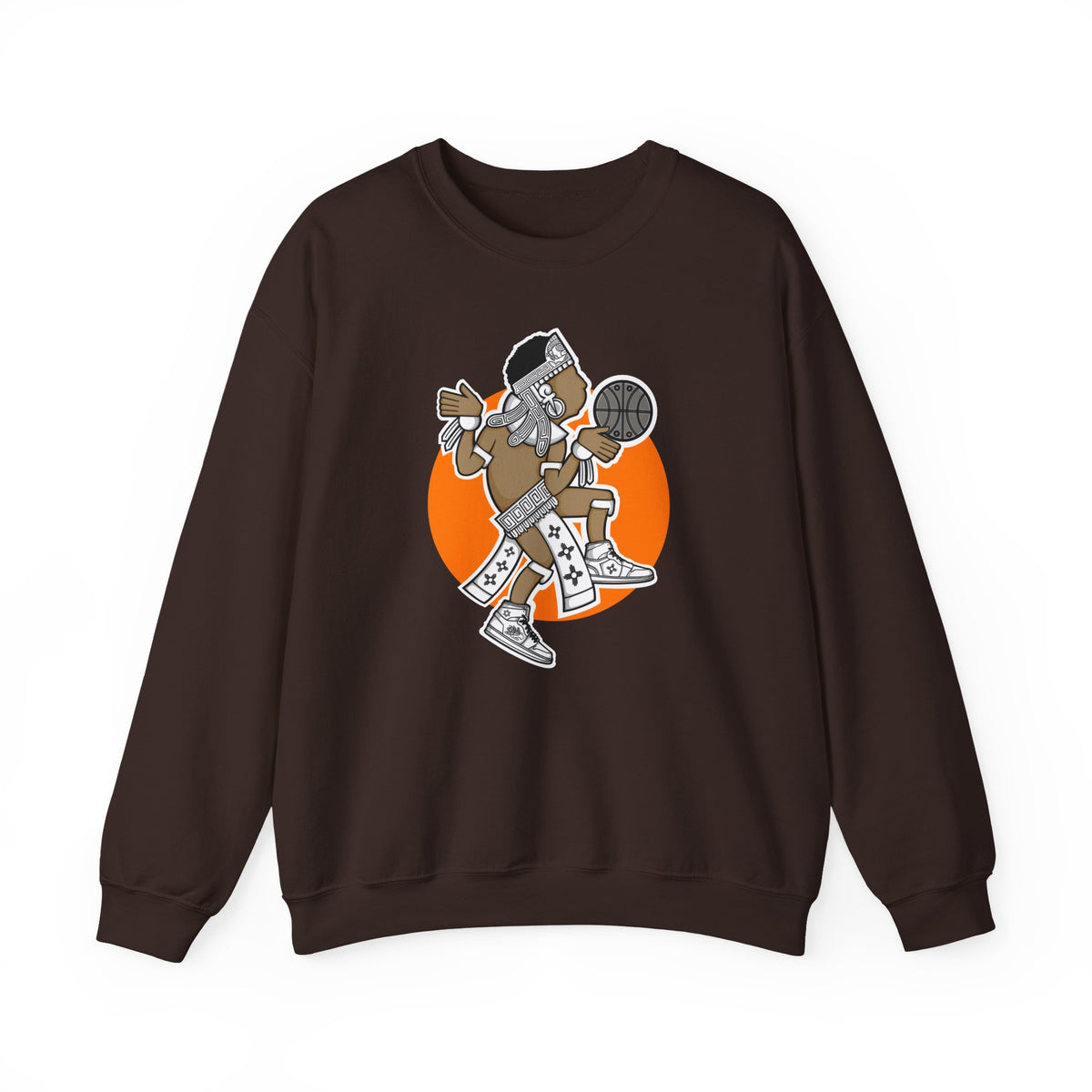 Aztec Hooper (Orange) – Original Aztec Wear Basketball Fleece Crewneck Sweatshirt