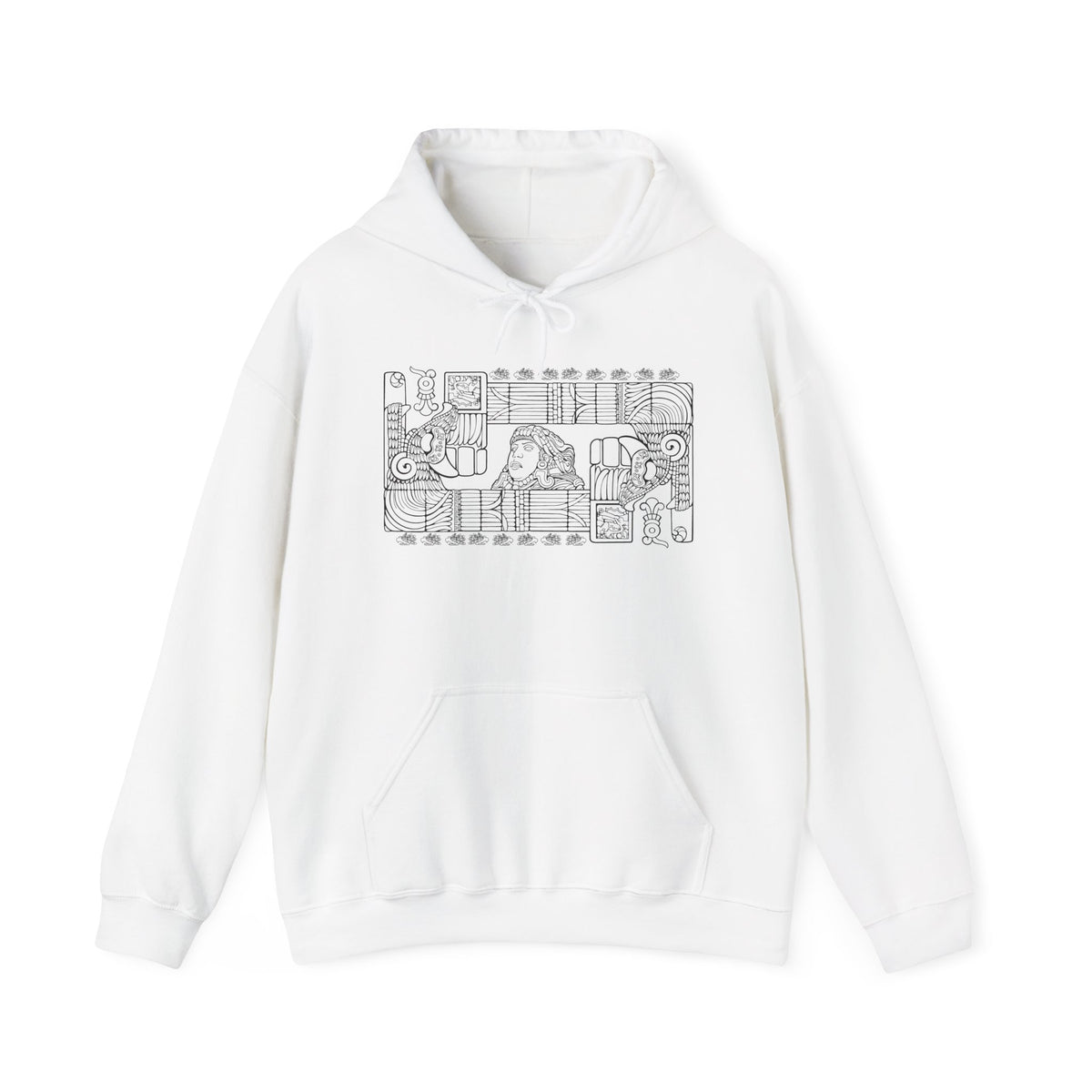Aztec Wall (Black) – Original Hand-Drawn Aztec Wear Hoodie