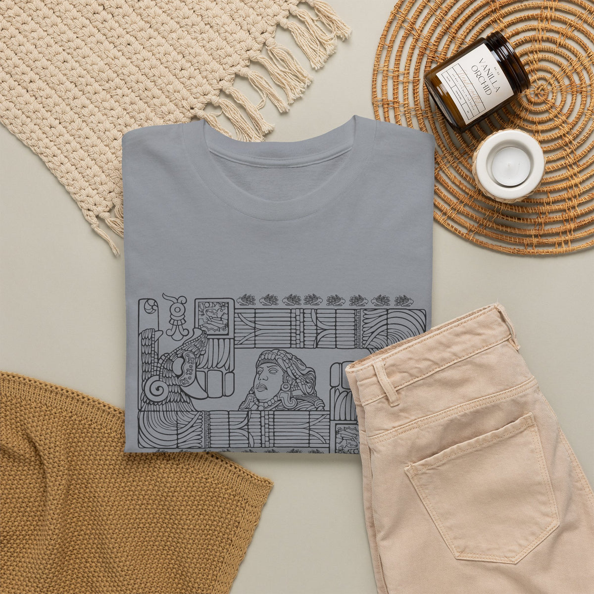 Aztec Wall (Black) – Original Hand-Drawn Aztec Wear T-Shirt