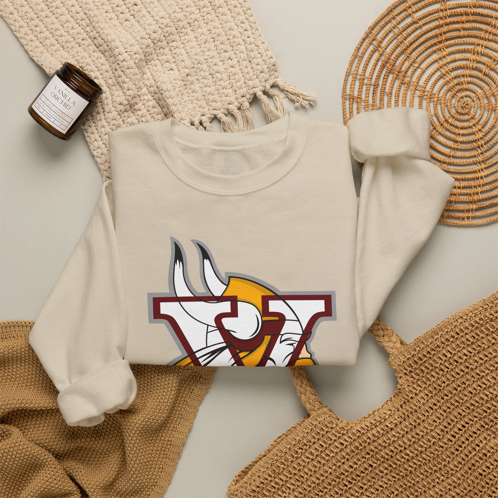Valley Vikings Classic Logo Spirit Fleece Crewneck Sweatshirt
