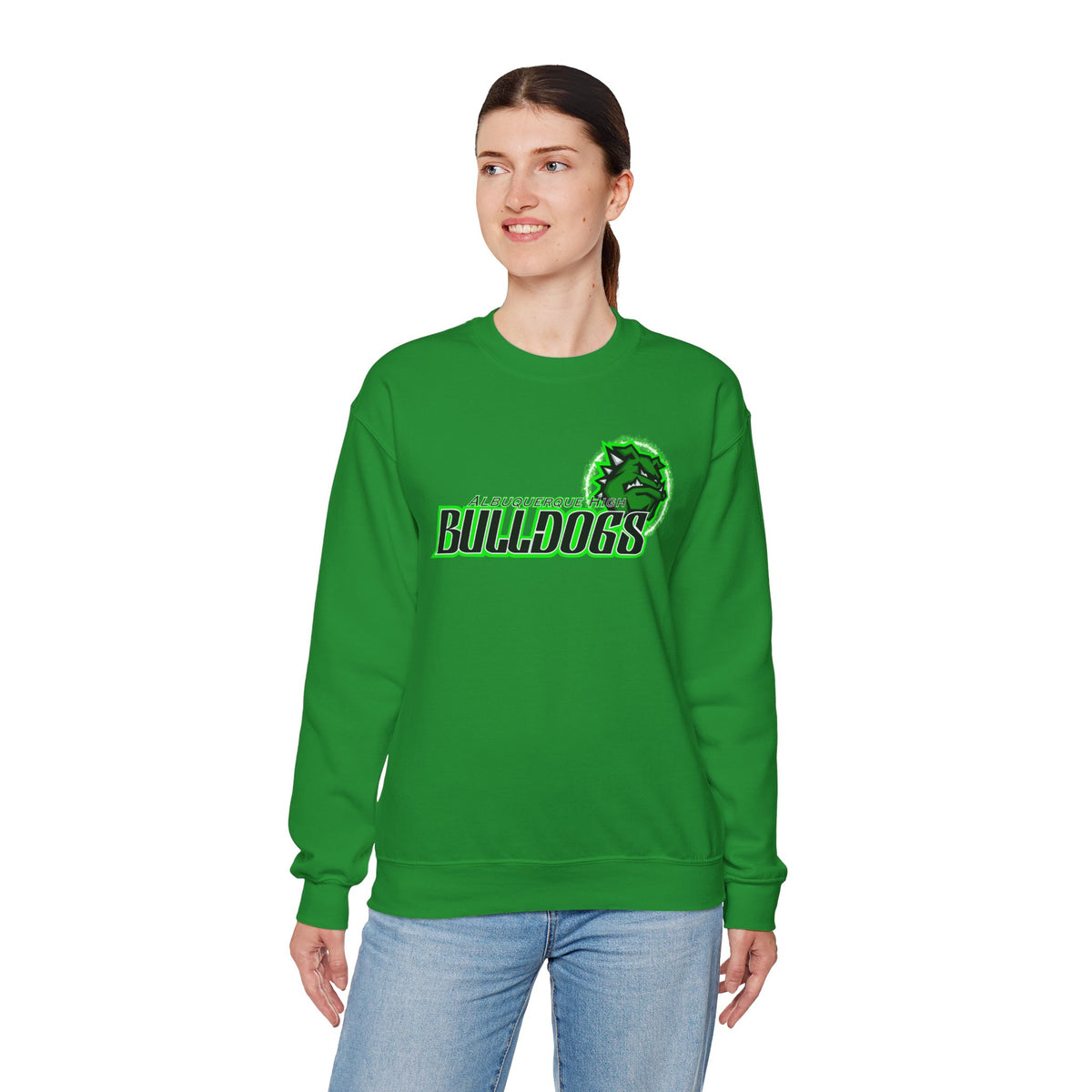 Albuquerque Bulldogs Athletic Mascot Spirit Fleece Crewneck Sweatshirt