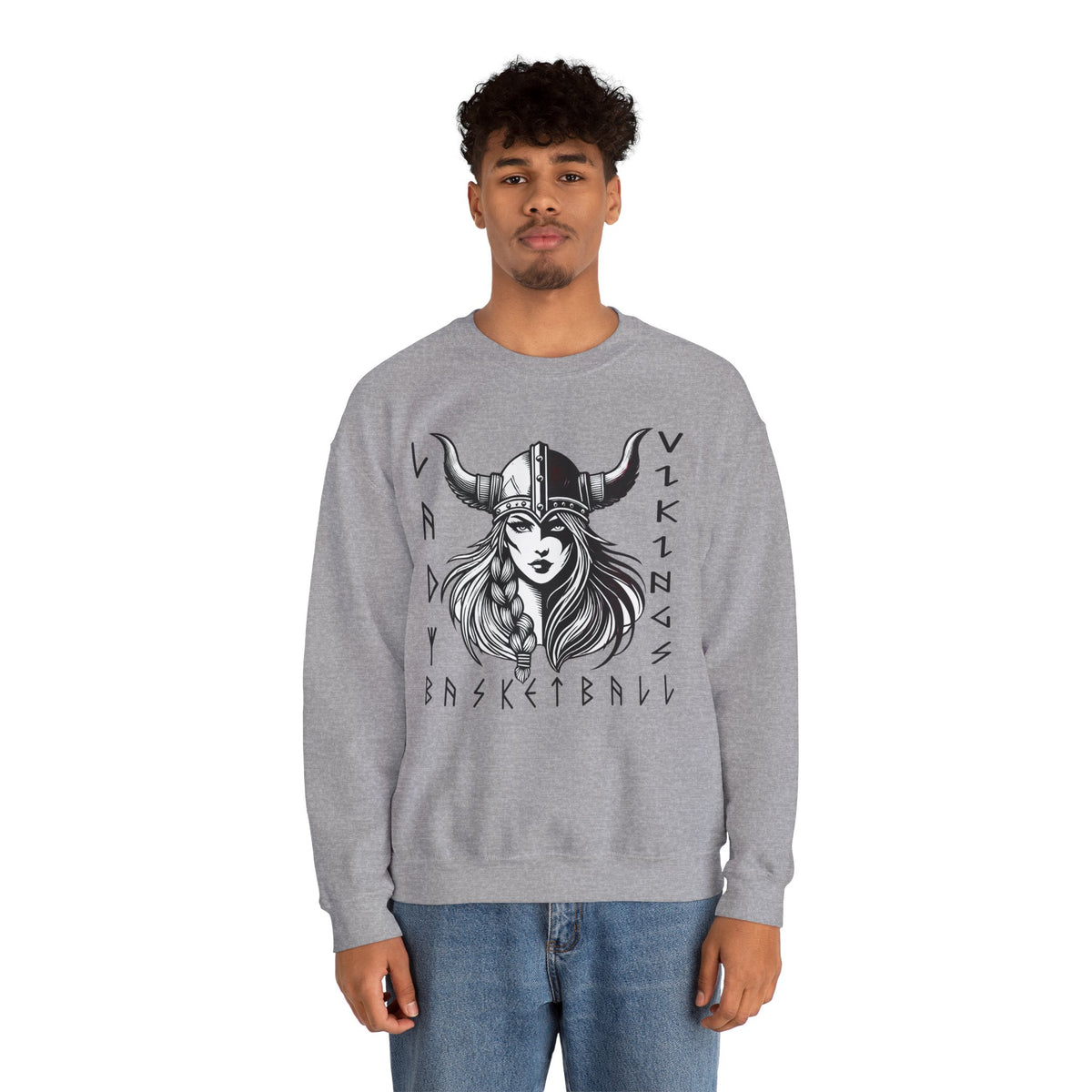 Valley Lady Vikings Basketball Norse Warrior Spirit Fleece Crewneck Sweatshirt