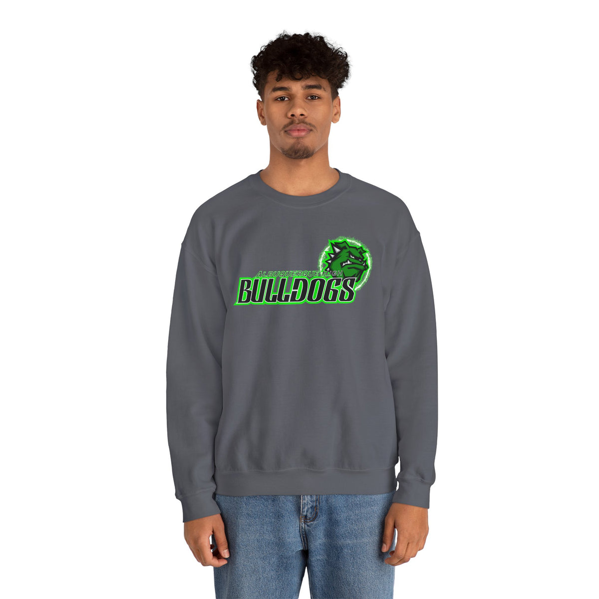 Albuquerque Bulldogs Athletic Mascot Spirit Fleece Crewneck Sweatshirt