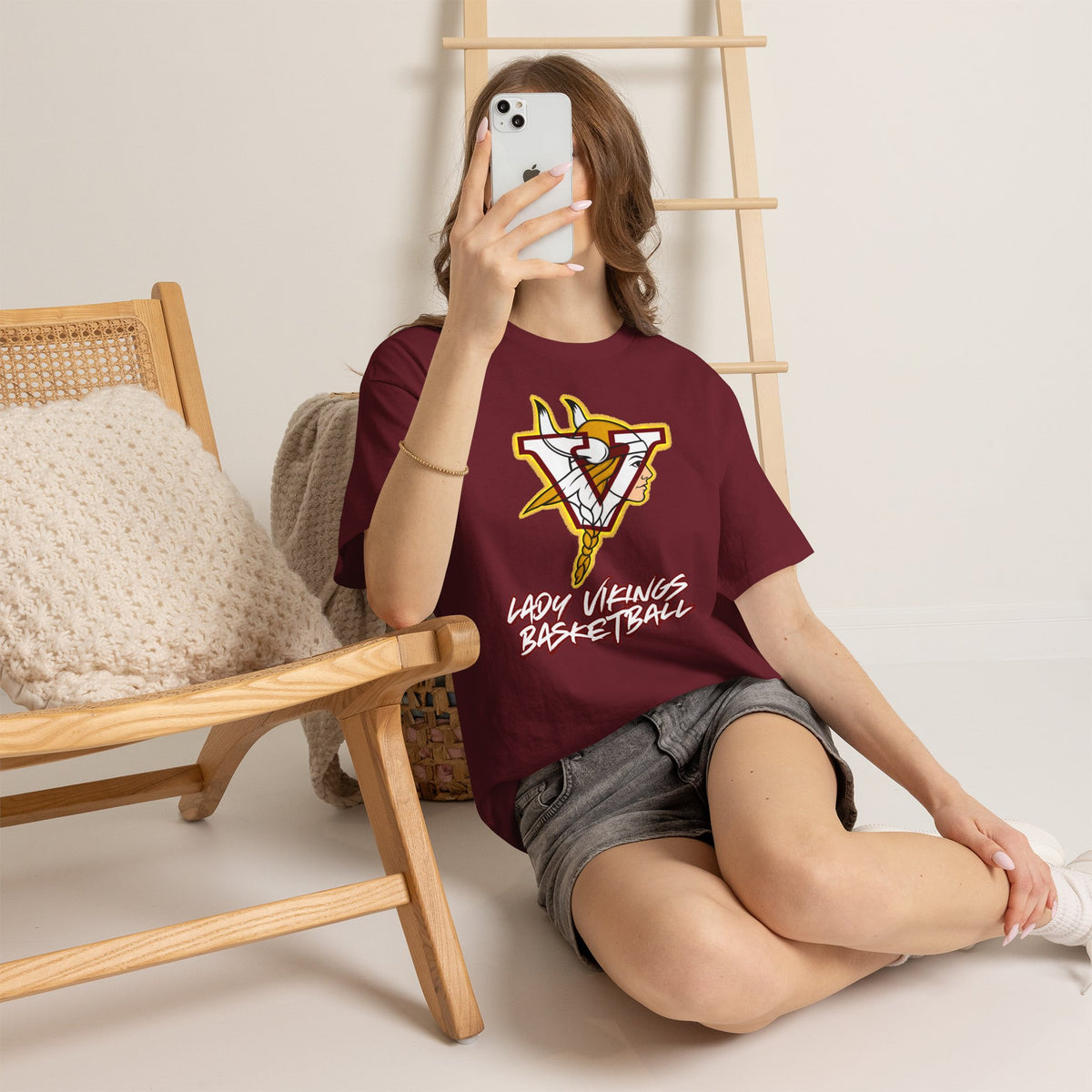 Valley Lady Vikings Basketball Classic Logo Spirit T-Shirt
