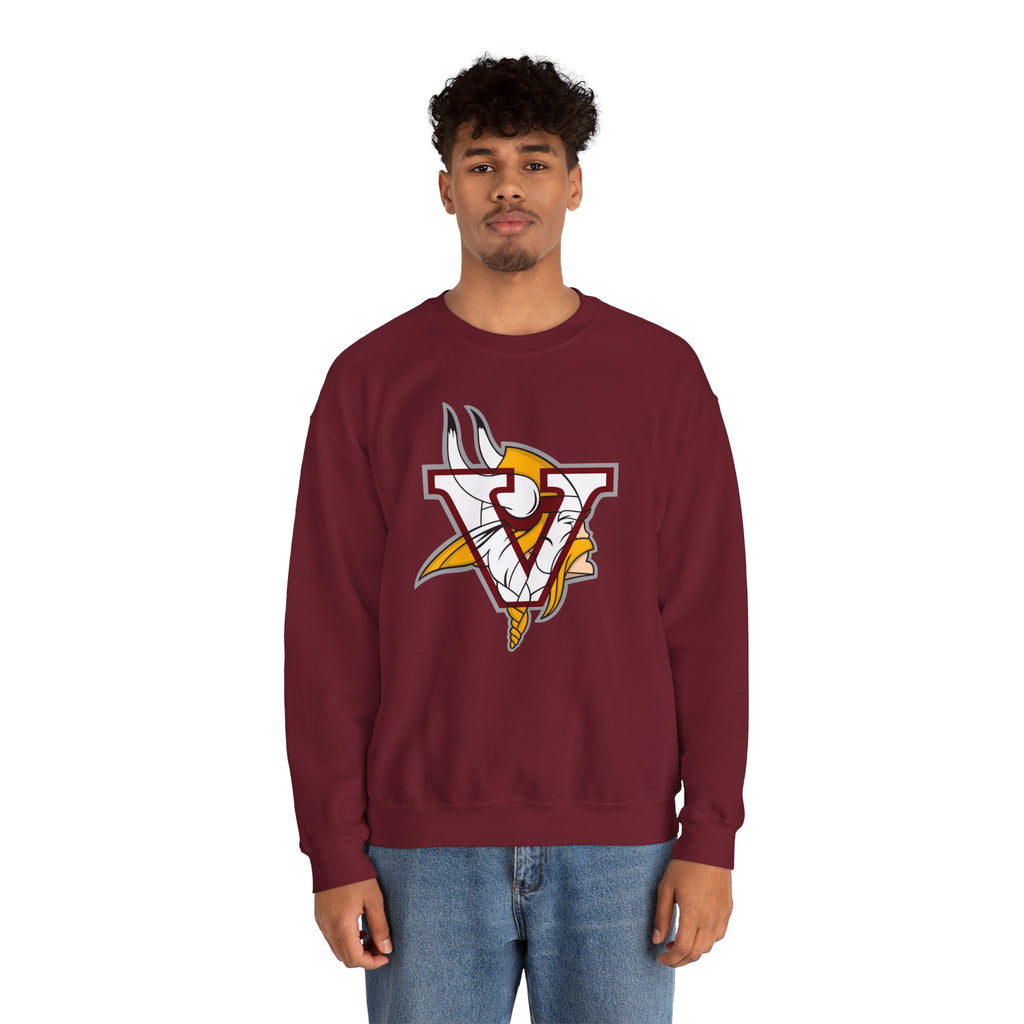 Valley Vikings Classic Logo Spirit Fleece Crewneck Sweatshirt