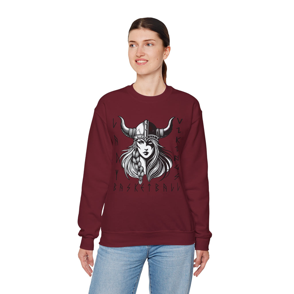 Valley Lady Vikings Basketball Norse Warrior Spirit Fleece Crewneck Sweatshirt