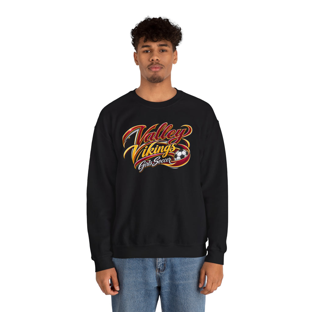 Valley Vikings Girls Soccer Spirit Fleece Crewneck Sweatshirt