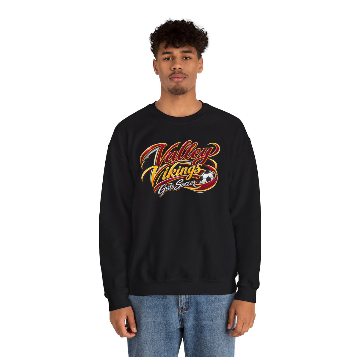 Valley Vikings Girls Soccer Spirit Fleece Crewneck Sweatshirt
