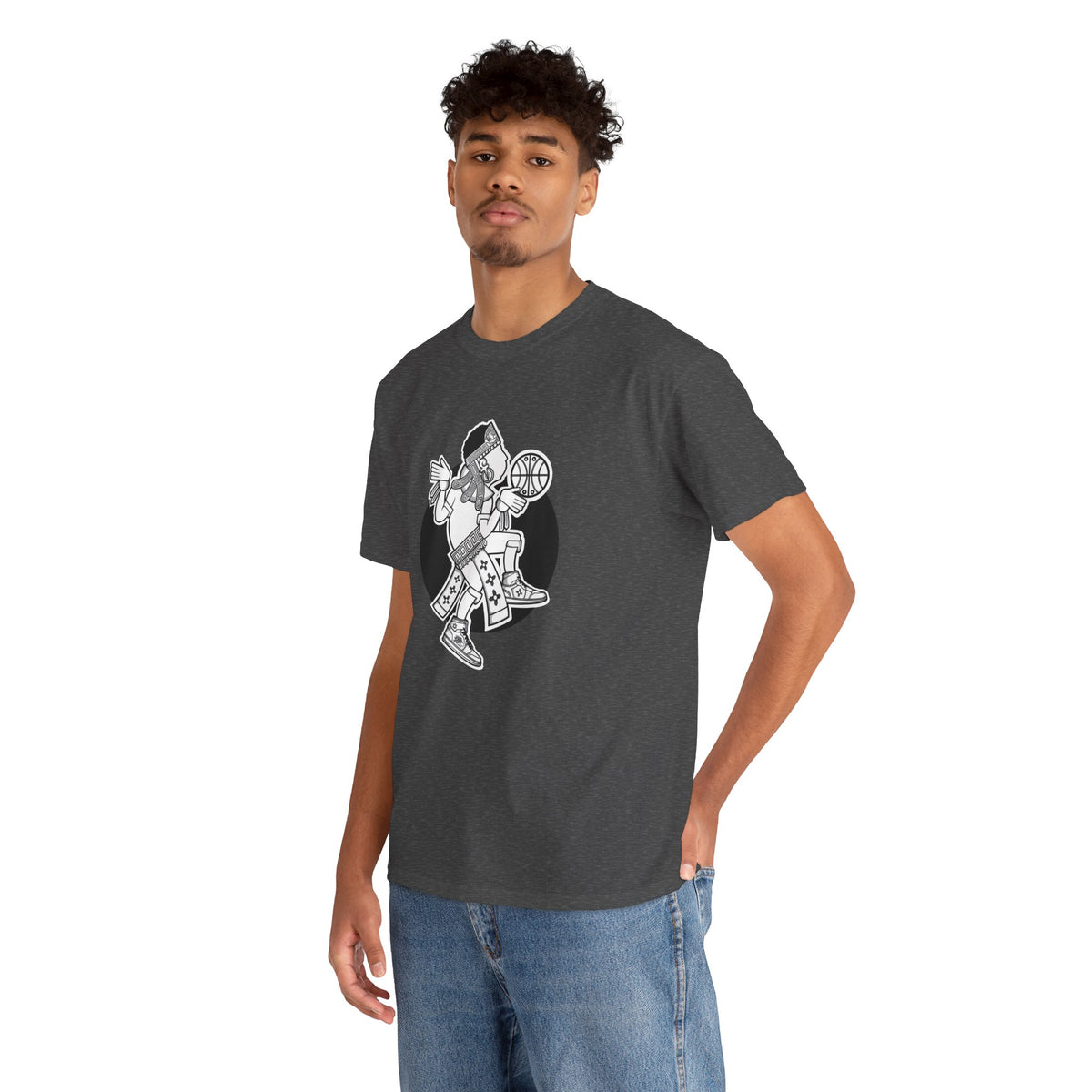 Aztec Hooper (Black & White) – Original Aztec Wear Basketball T-Shirt